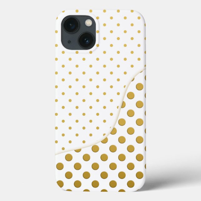 Coques Case-Mate iPhone Pois en or et blanc (Verso)