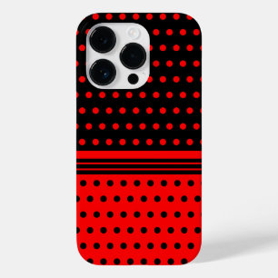 Coque Case-Mate iPhone Pois Et Grandes Têtes Noirs Et Rouges Élégants