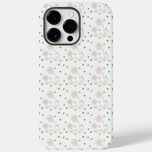 Coques Case-Mate iPhone Pois et marguerites 2 - Blanc, Sable et Palm Green (Verso)