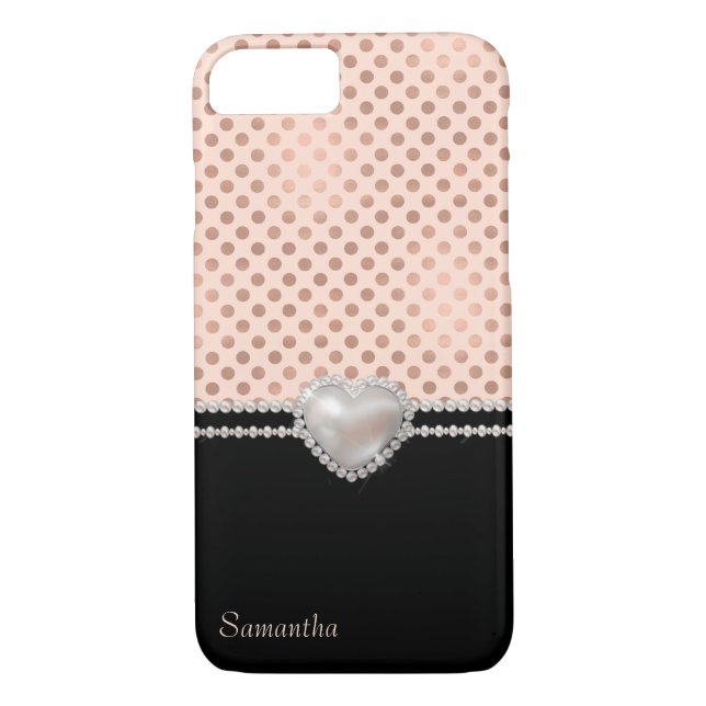 Coques Case-Mate iPhone Pois et perles Roses chic (Dos)