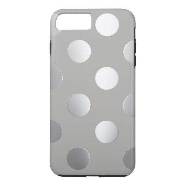 Coques Case-Mate iPhone Pois gris, argent (Dos)