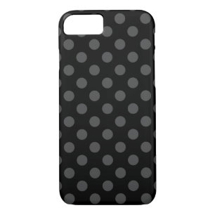Coques Pour iPhone Pois gris sur noir