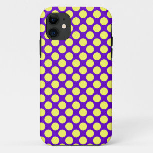 Coques Pour iPhone Pois jaunes avec Arrière - plan pourpre STaylor