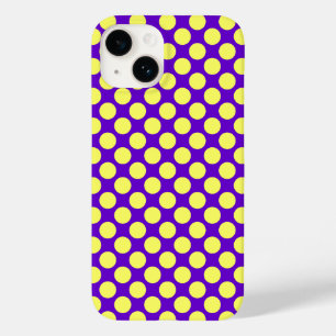 Coque Case-Mate iPhone Pois jaunes avec Arrière - plan pourpre STaylor