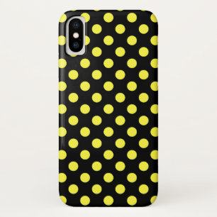 Etui iPhone Case-Mate Pois jaunes sur fond noir