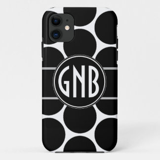 COQUE Case-Mate iPhone POIS NOIR D'INITIALES DE MONOGRAMME
