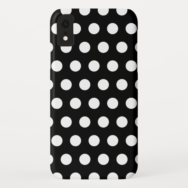Coques Case-Mate iPhone Pois noirs et blancs (Dos)