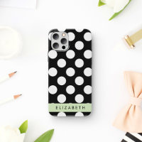 Pois noirs et blancs, pointillés, Votre nom