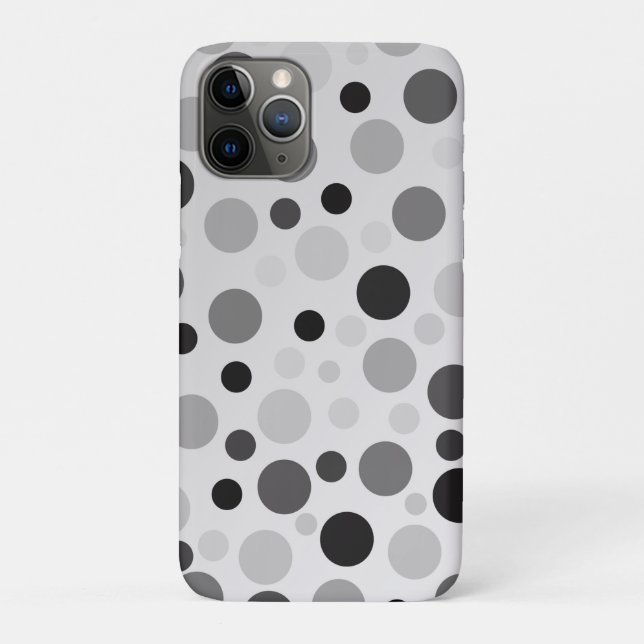 Coques Case-Mate iPhone Pois Noirs Et Gris, (Dos)