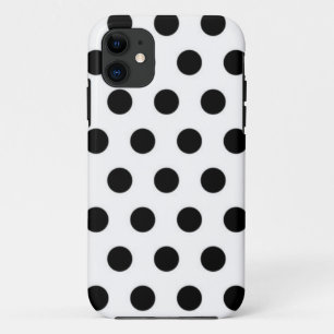 Coques Pour iPhone Pois noirs sur Arrière - plan blanc