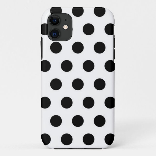 Coques Case-Mate iPhone Pois noirs sur Arrière - plan blanc (Dos)