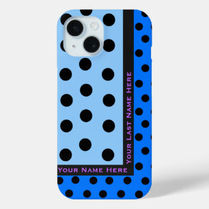 Coque Case-Mate iPhone Pois noirs sur blues - Personnalisé