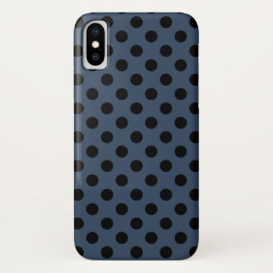 Coque Case-Mate iPhone Pois noirs sur gris-bleu