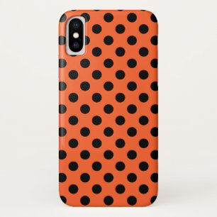 Etui iPhone Case-Mate Pois noirs sur orange