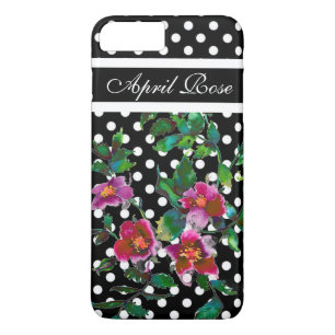 Coque Case-Mate iPhone Pois-pois blanc rose rose vintage monogramed