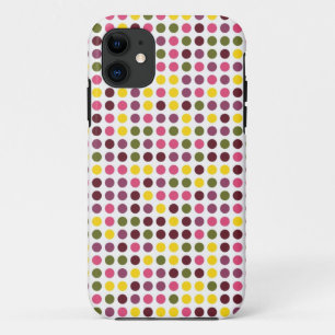 Coque Case-Mate iPhone Pois rétro   Vert jaune rose pourpre