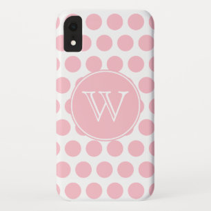 Coques Pour iPhone Pois rose monogramme