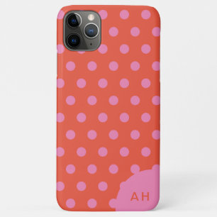 Case-Mate iPhone Case Pois rose orange monogrammé