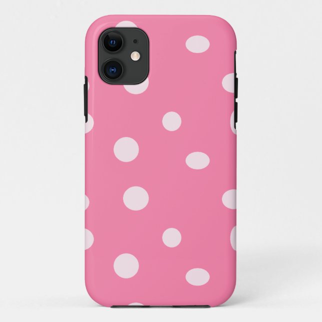 Coques Case-Mate iPhone Pois rose pâle sur rose (Dos)