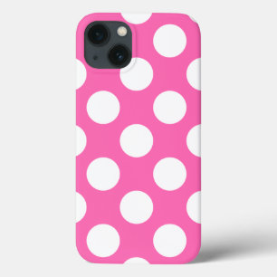 Etui iPhone 13 Pois roses chauds