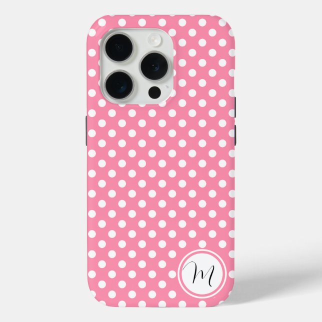 Coques Case-Mate iPhone Pois roses et blancs (Verso)