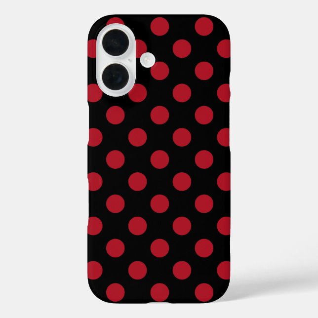 Coques Case-Mate iPhone Pois rouge et noir (Verso)