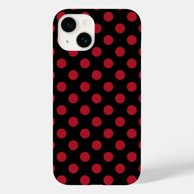 Coques Case-Mate iPhone Pois rouge et noir (Verso)