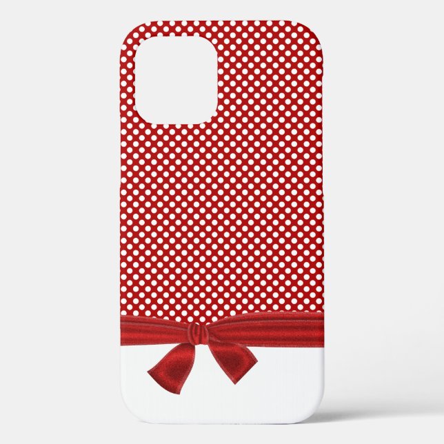 Coques Case-Mate iPhone pois rouges et blancs avec arc (Verso)