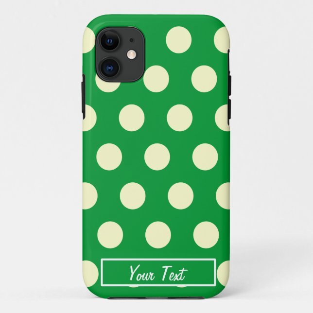 Coques Case-Mate iPhone Pois vert/blanc - personnalisez (Dos)