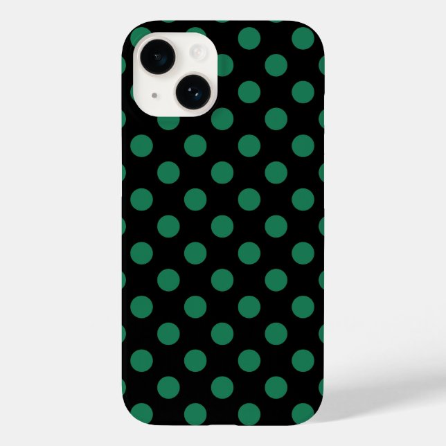 Coques Case-Mate iPhone Pois vert et noir (Verso)