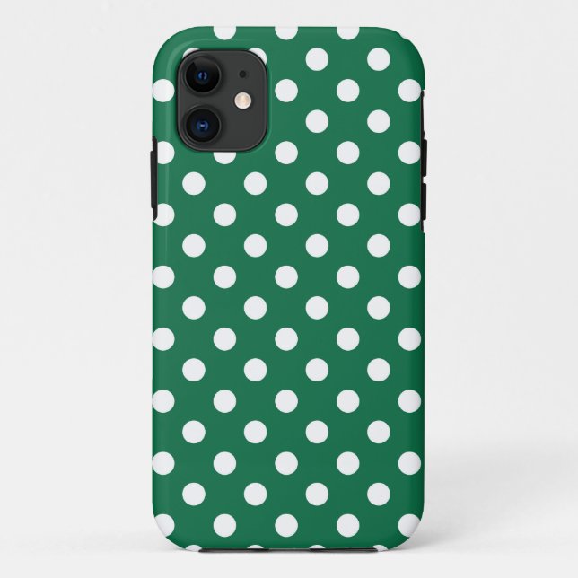Coques Case-Mate iPhone pois verts, blancs et verts (Dos)