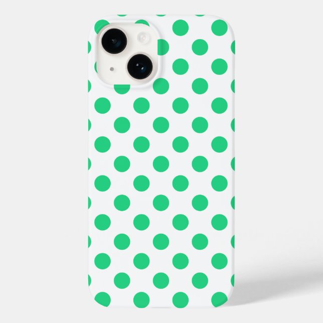 Coques Case-Mate iPhone Pois verts et blancs (Verso)