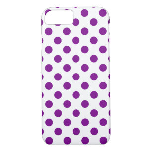 Coque iPhone 8/7 Pois violets et blancs