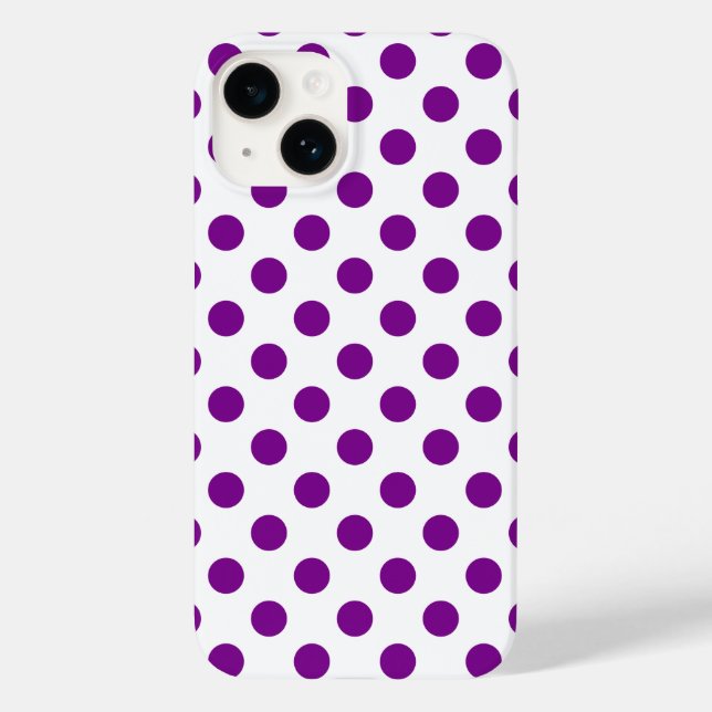 Coques Case-Mate iPhone Pois violets et blancs (Verso)