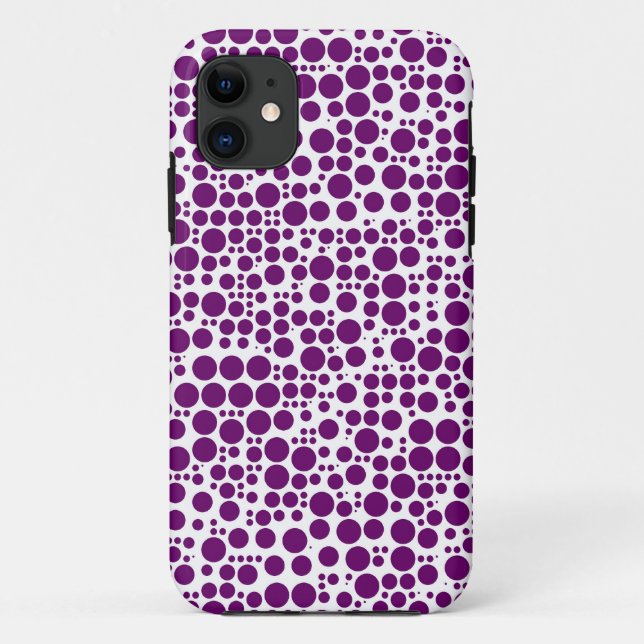 Coques Case-Mate iPhone Pois violets sur Arrière - plan blanc (Dos)