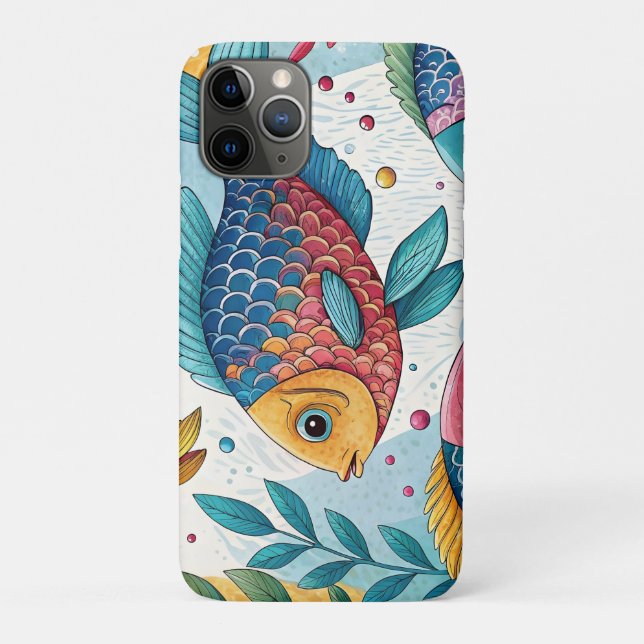 Coques Case-Mate iPhone Poisson arc-en-ciel sous-marin (Dos)