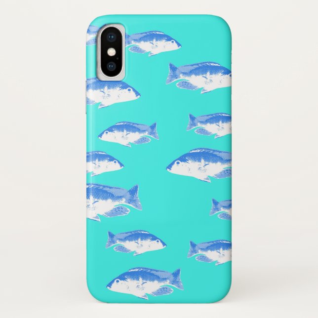 Coques Case-Mate iPhone Poisson bleu turquoise (Dos)