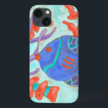 Etui iPhone 13 Poisson de couleur pop<br><div class="desc">Ce tableau de Nancy Slocum capture la belle vie aquatique sous les mers. Il représente des poissons de couleur nageant dans l'océan bleu. Cette image ajoutera de la couleur à tout salon ou chambre d'enfants.</div>