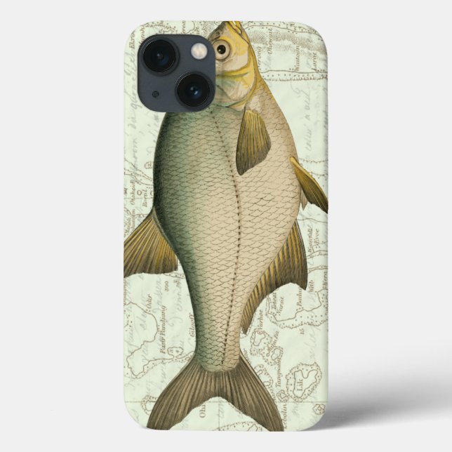 Coques Case-Mate iPhone Poisson d'eau douce sur la carte (Verso)