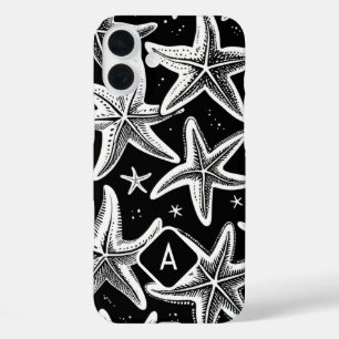 Coque Pour iPhone 16 Plus Poisson-étoile monogramée à la main sur Arrière -