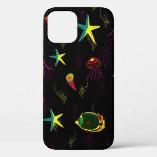 Case-Mate iPhone Case Poisson jaune, noir et marron sans soudure motif.