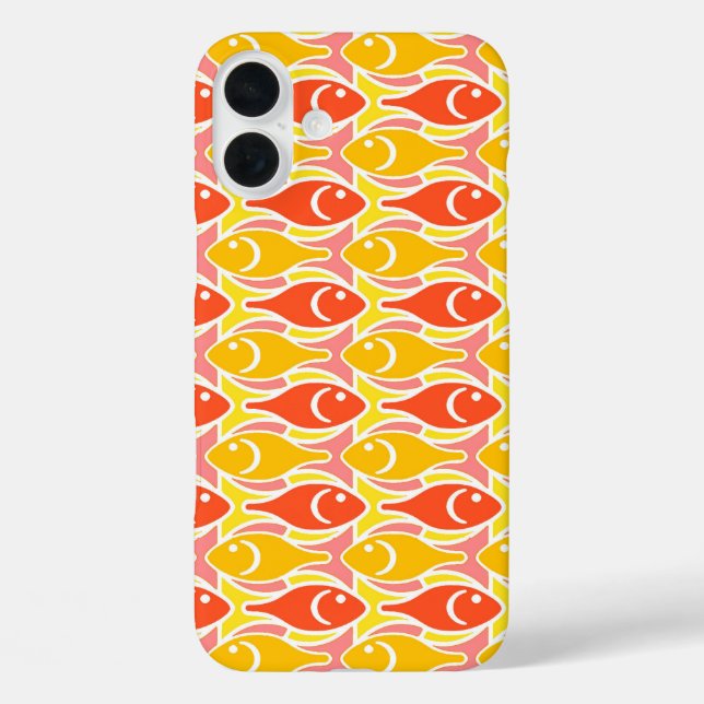 Coques Case-Mate iPhone Poisson moderne du milieu du siècle, orange mandar (Verso)