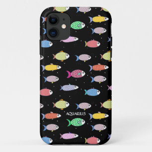 Case-Mate iPhone Case Poisson multicolore moderne sur fond noir