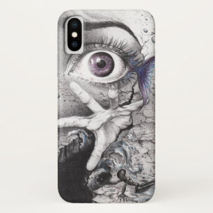 Etui iPhone Case-Mate Poisson oculaire et main Crayon surréaliste foncé 