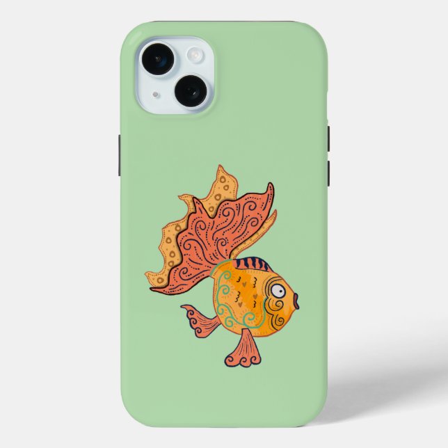 Coques Case-Mate iPhone Poisson rouge d'art populaire fantaisiste | Fantai (Verso)