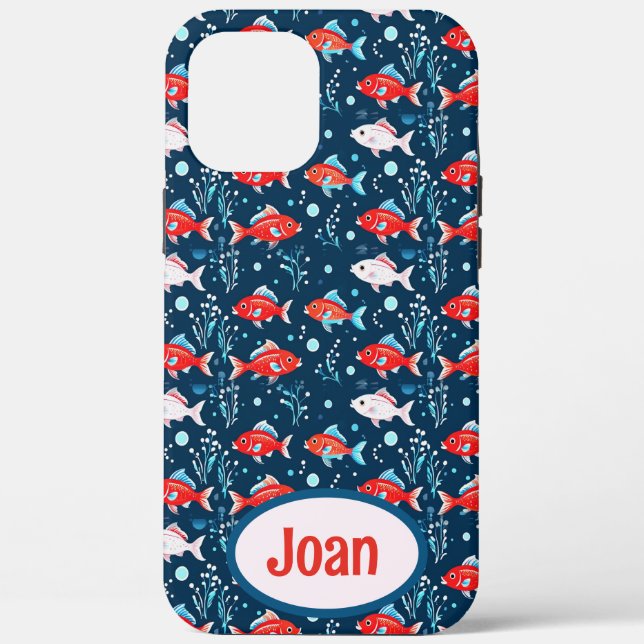 Coques Case-Mate iPhone Poisson rouge et blanc (Verso)