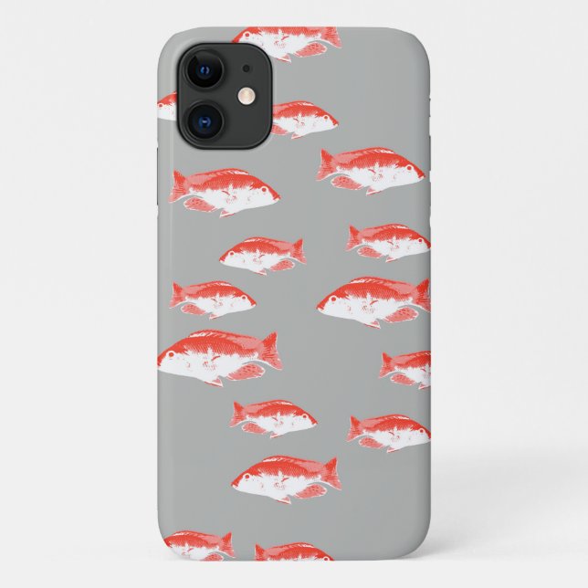 Coques Case-Mate iPhone Poisson rouge et gris (Dos)