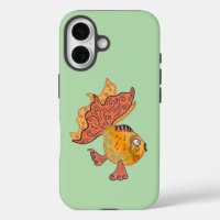 Poisson rouge fantaisiste d'art folklorique | Fant