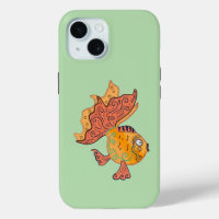 Poisson rouge fantaisiste d'art folklorique | Fant