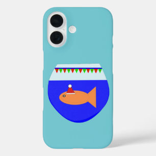 Coque Pour iPhone 16 Poisson rouge fête de Noël